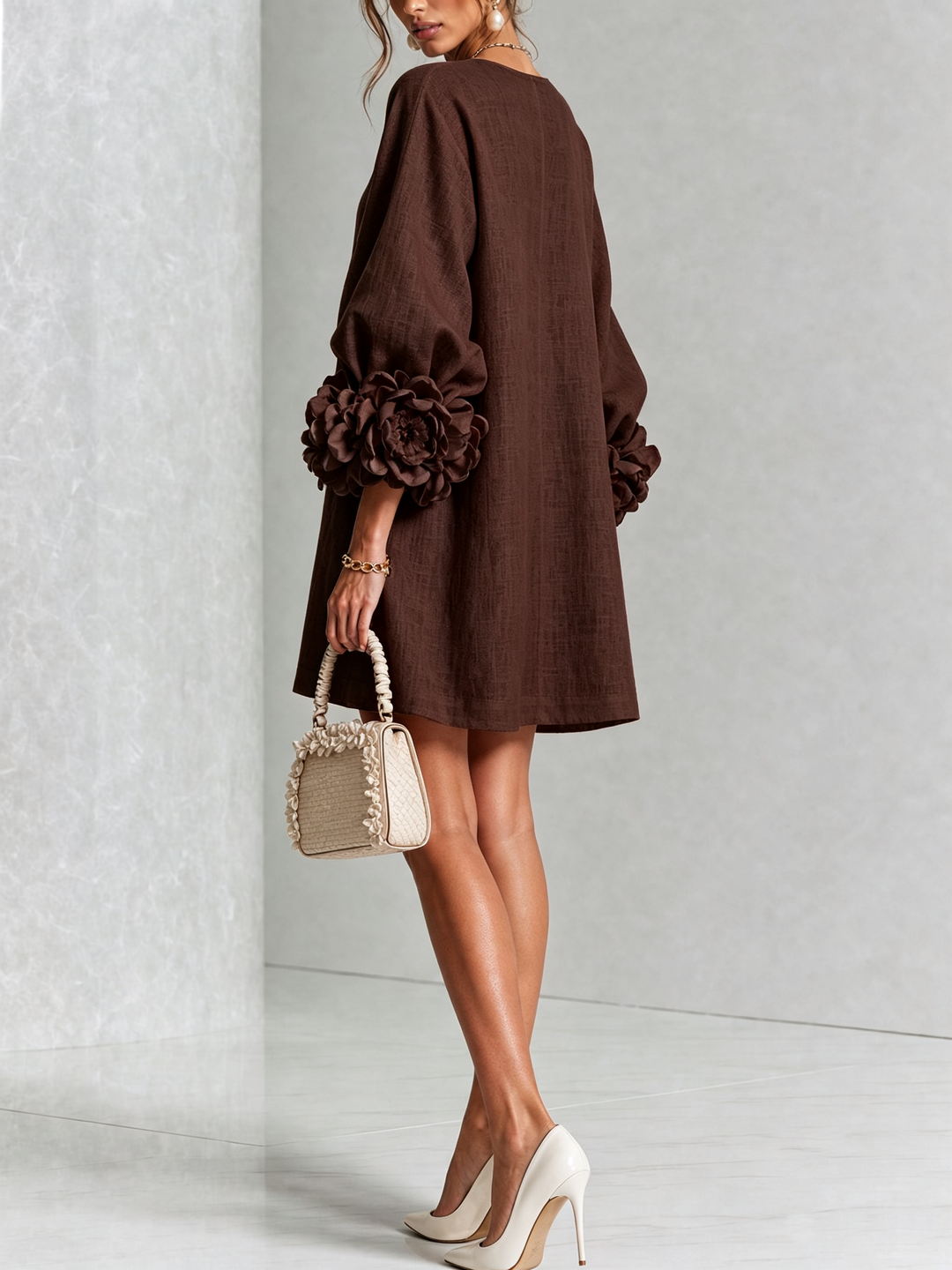 ROBE ÉLÉGANTE À MANCHES POUR FEMMES