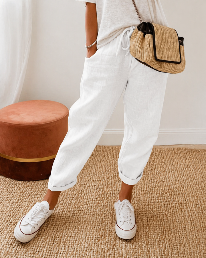 PANTALON LIN DÉTENDU POUR FEMMES