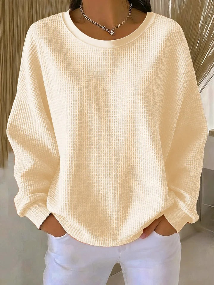 PULL OVERSIZE EN MAILLE GAUFRÉE POUR FEMME