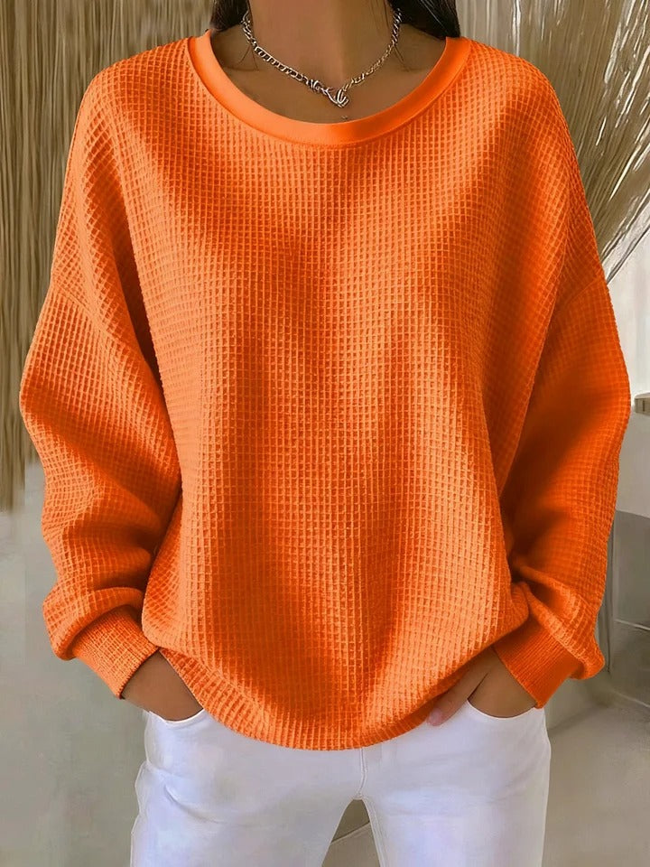 PULL OVERSIZE EN MAILLE GAUFRÉE POUR FEMME