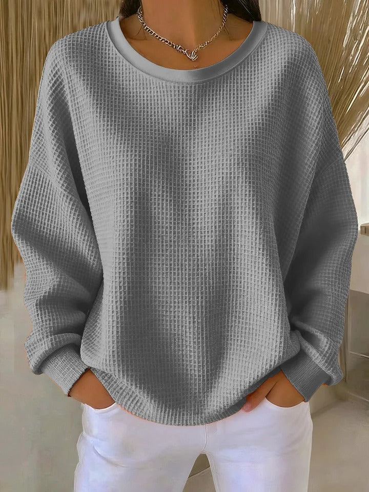 PULL OVERSIZE EN MAILLE GAUFRÉE POUR FEMME