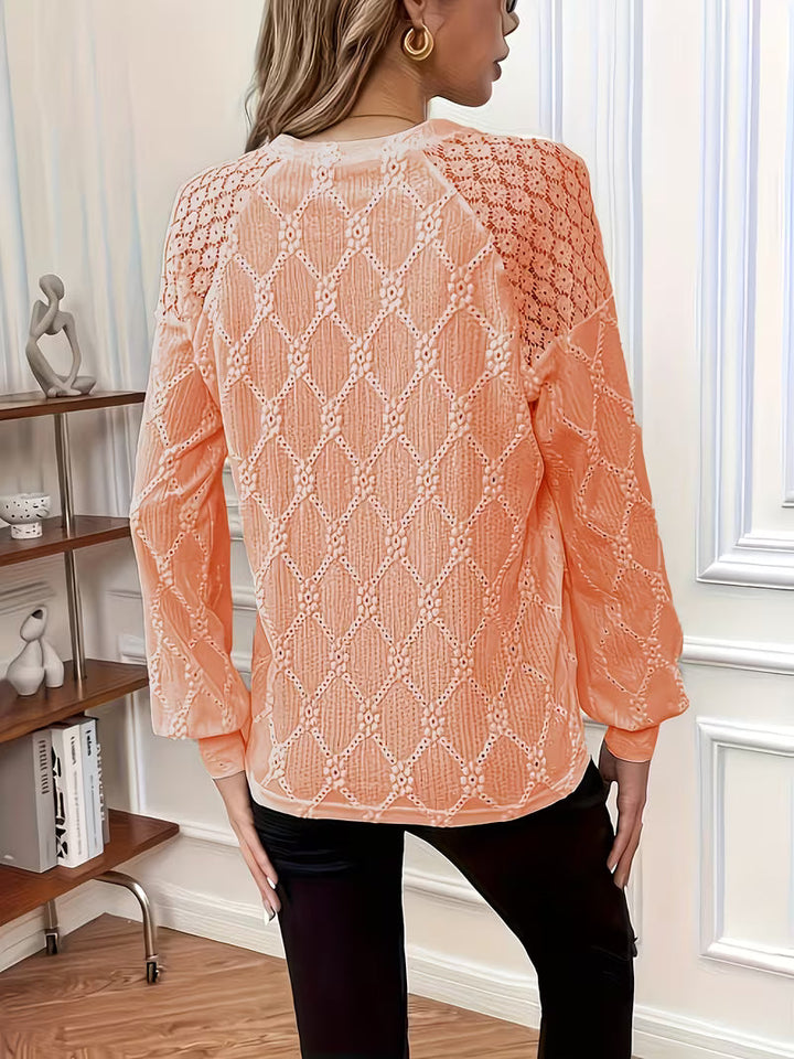 BLOUSE TISSÉE COL ROND POUR FEMMES