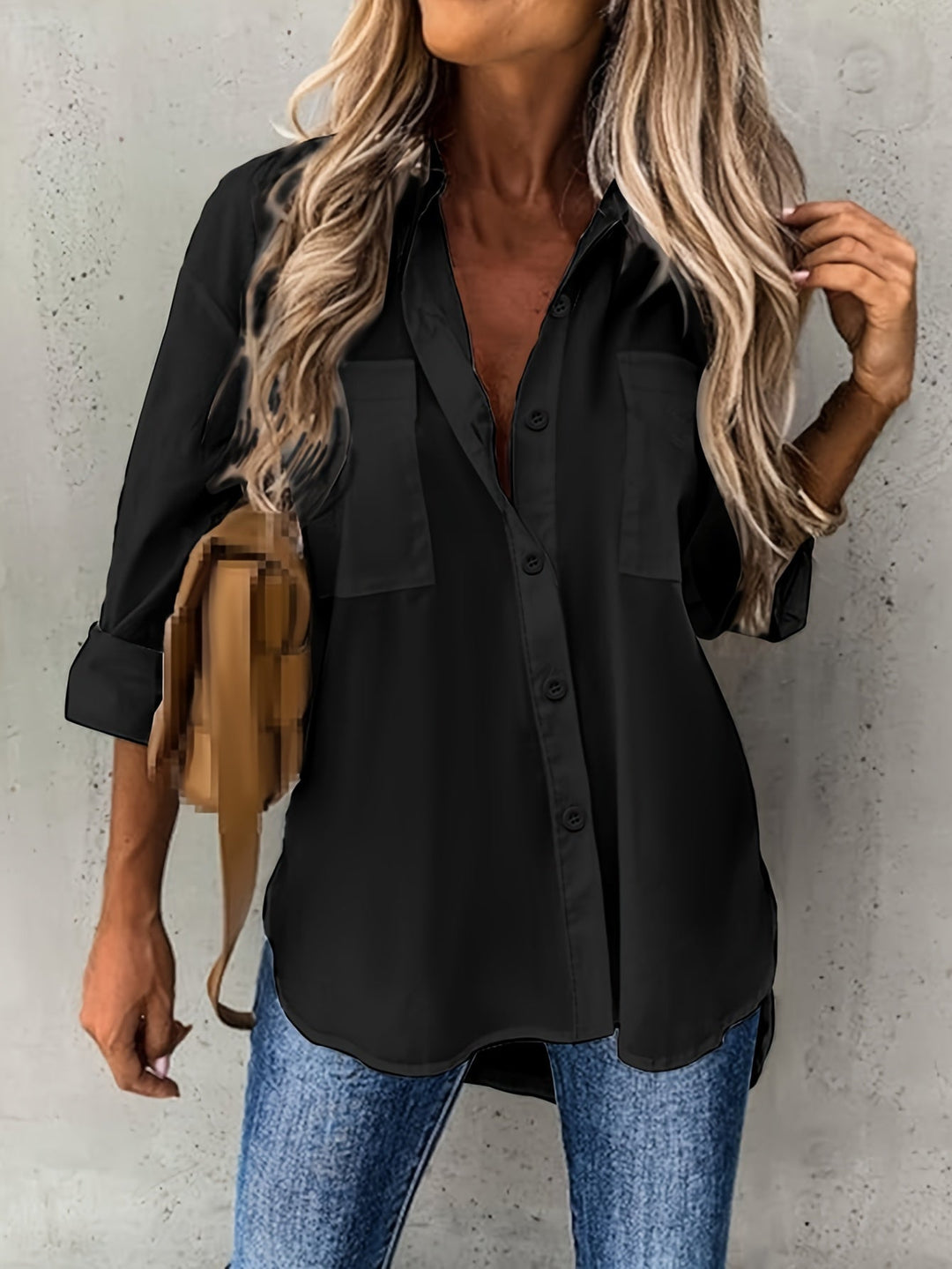 BLOUSE À MANCHES CHIC QUOTIDIENNE POUR FEMMES