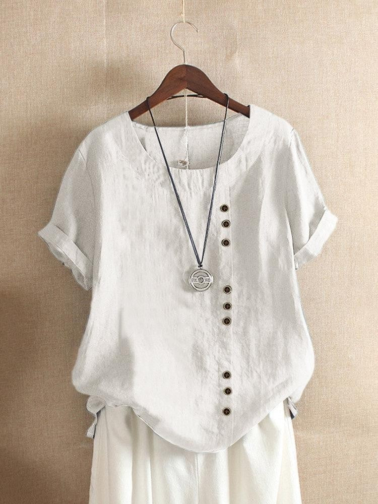 BLOUSE EN COTON À BOUTONS POUR FEMMES
