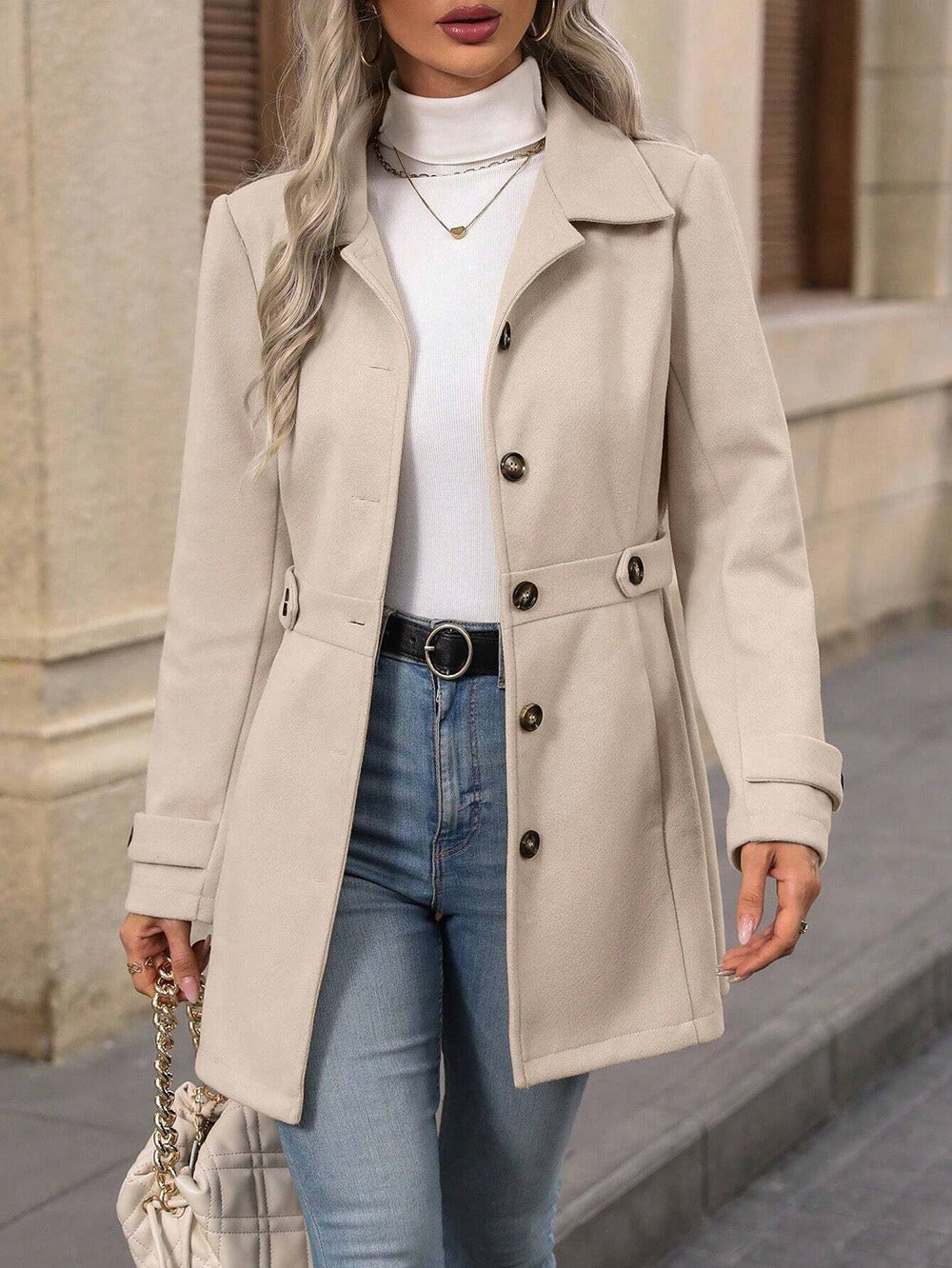 TRANCHÉE MANTEAU CLASSIQUE ÉLÉGANT ENFANTS POUR FEMMES