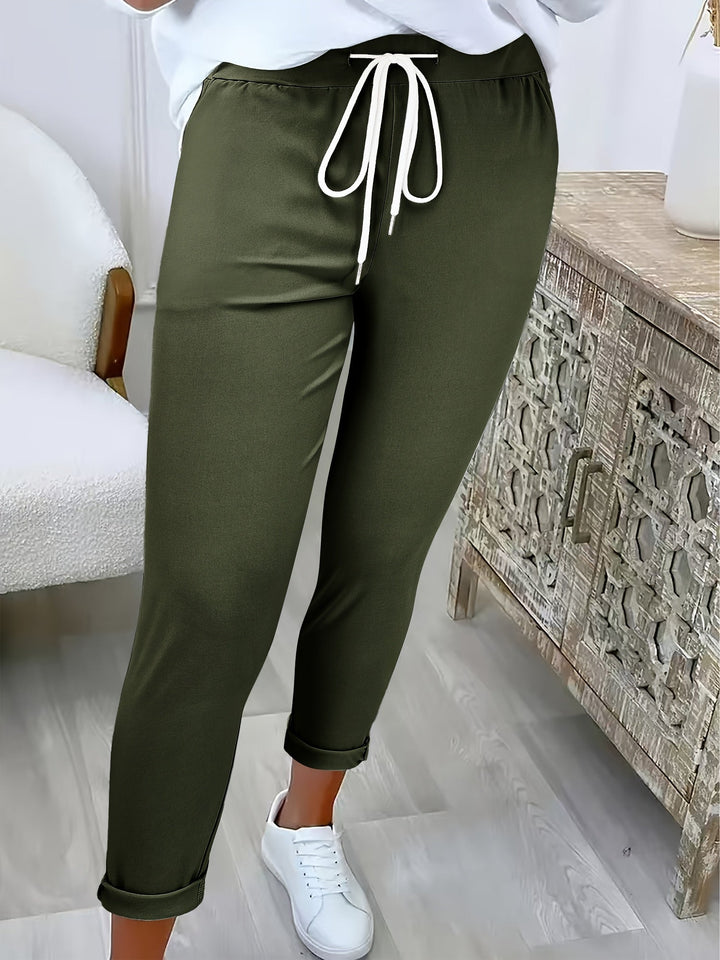 PANTALON SLIM À CORDON POUR FEMMES