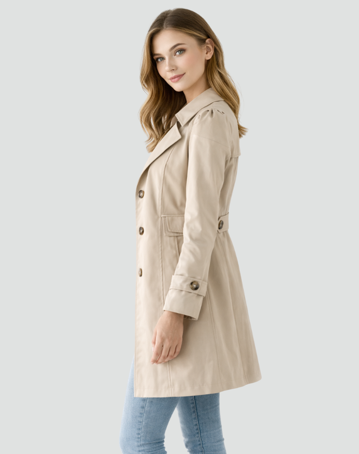 TRANCHÉE MANTEAU CLASSIQUE À REVERS POUR FEMMES