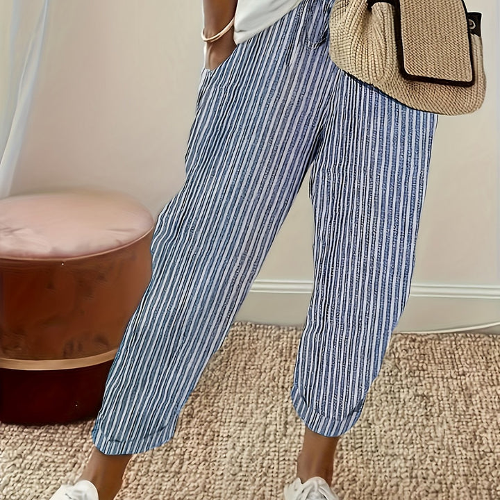 PANTALONS LARGES À RAYURES POUR FEMMES