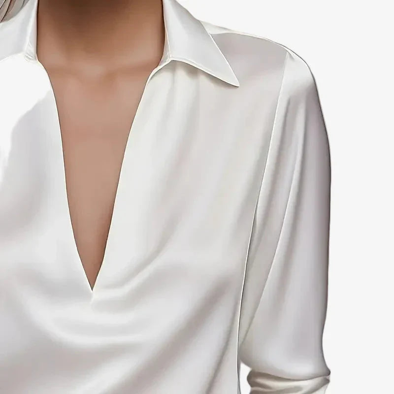 BLOUSE SATINÉE ÉLÉGANTE POUR FEMMES
