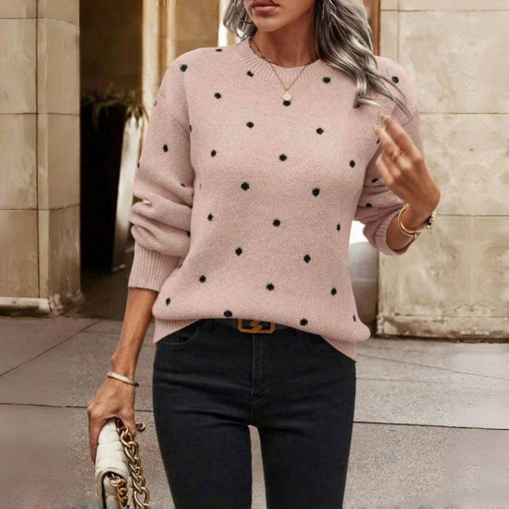 PULL EN MAILLE À POIS POUR FEMME