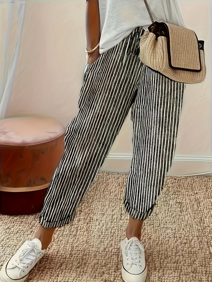PANTALONS LARGES À RAYURES POUR FEMMES