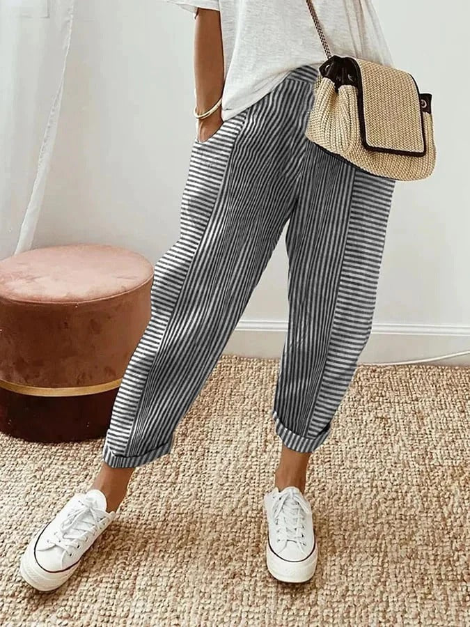 PANTALONS RAYÉS STYLÉS POUR FEMMES