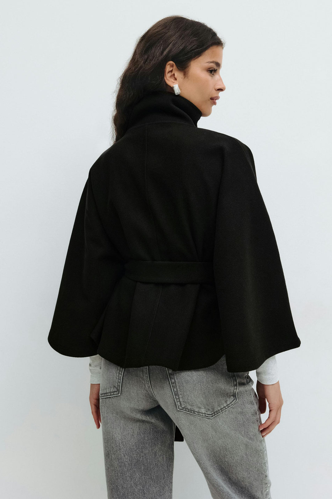 MANTEAU CAPE À CEINTURE POUR FEMMES
