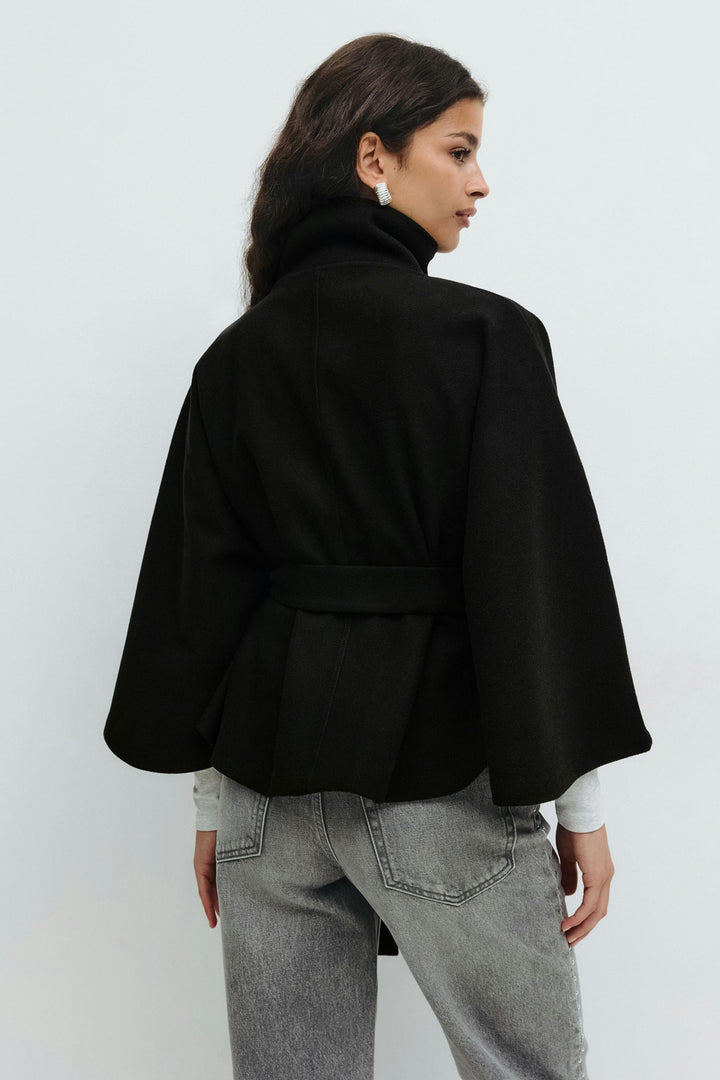 MANTEAU CAPE À CEINTURE POUR FEMMES