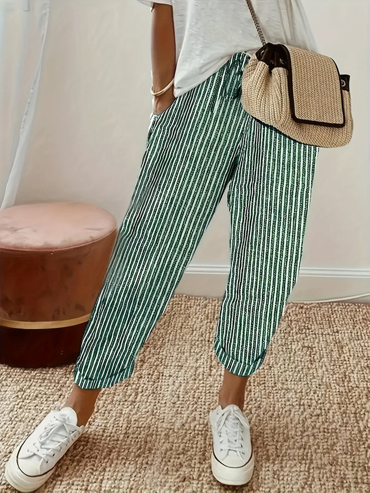 PANTALONS LARGES À RAYURES POUR FEMMES