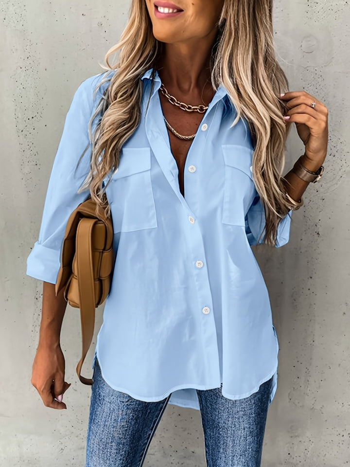 CHEMISE FORMELLE CLASSIQUE À MANCHES LONGUES POUR FEMMES