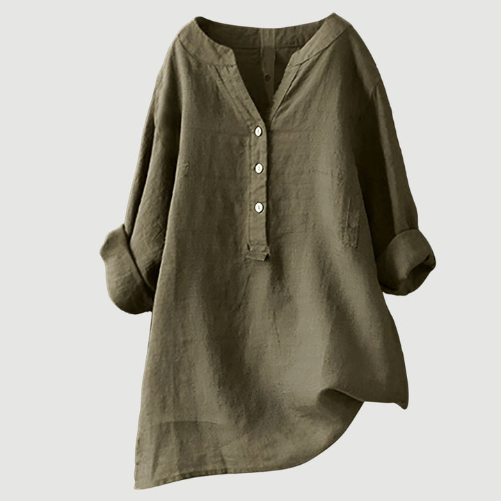 BLOUSE EN MÉLANGE DE LIN POUR FEMMES