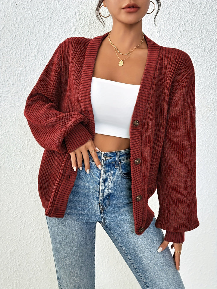 GILET À COL EN V BOUTONNÉ POUR FEMMES