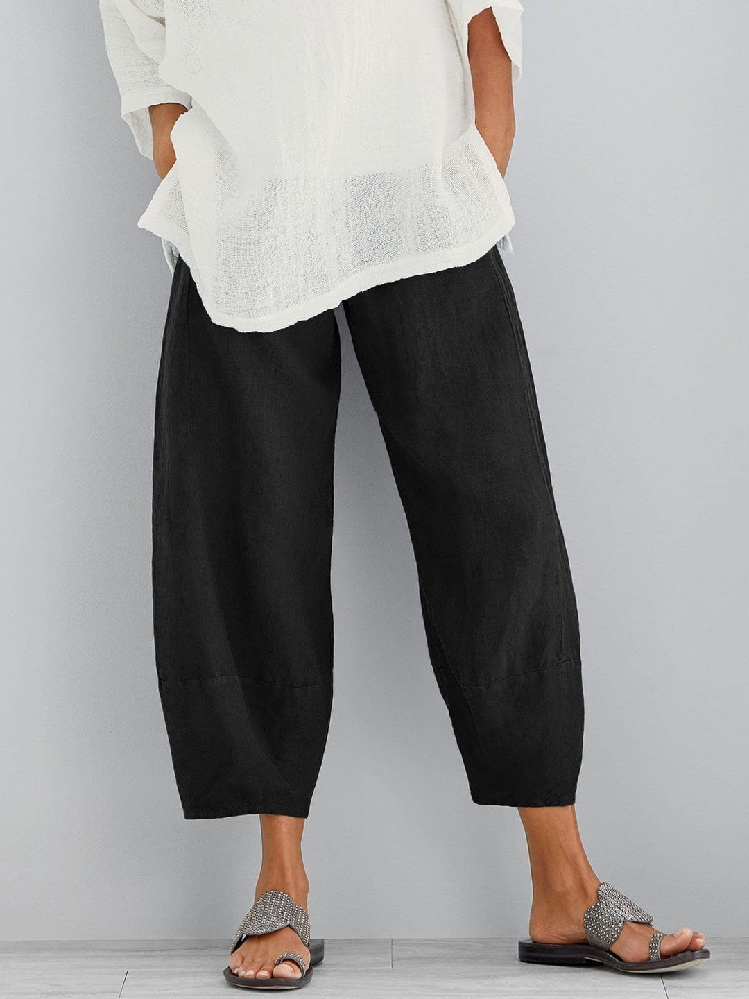 PANTALONS CROP EN COTON POUR FEMMES