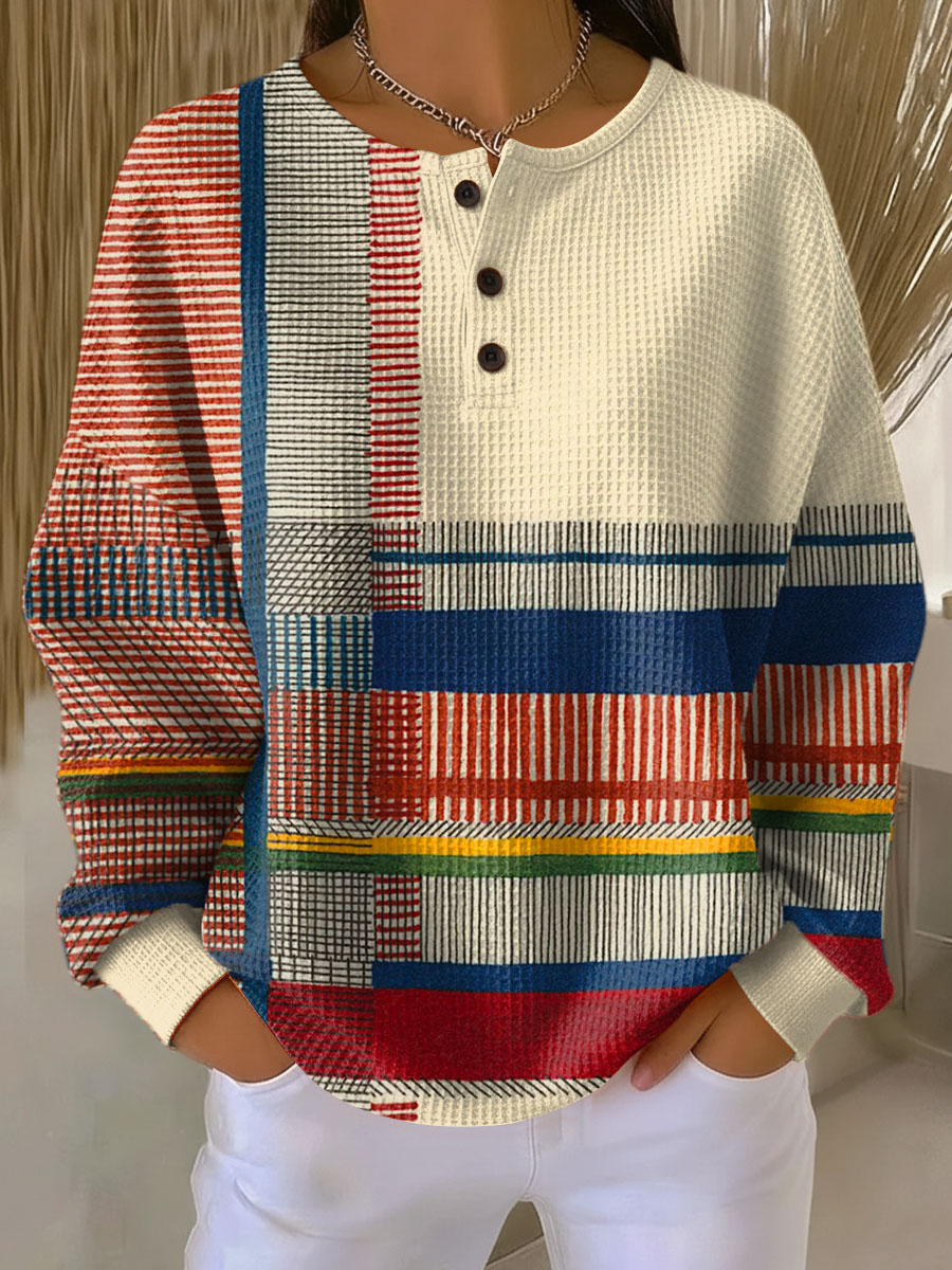 PULL EN TRICOT GAUFRE POUR FEMMES