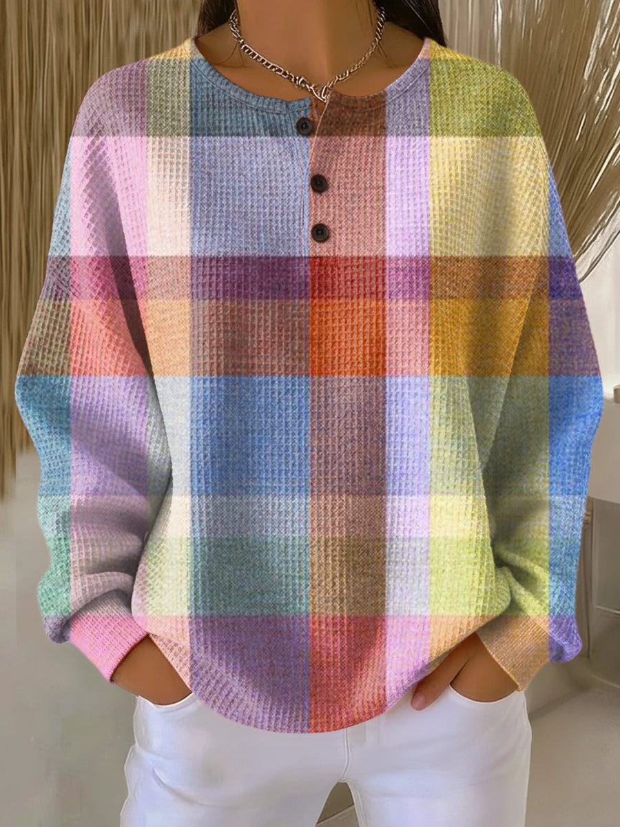 PULL EN TRICOT GAUFRE POUR FEMMES