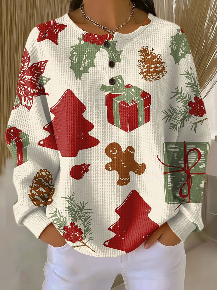 PULL EN TRICOT GAUFRE POUR FEMMES