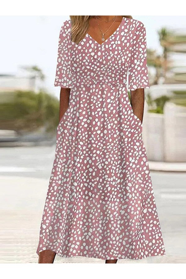 ROBE MIDI POLKA POUR FEMMES