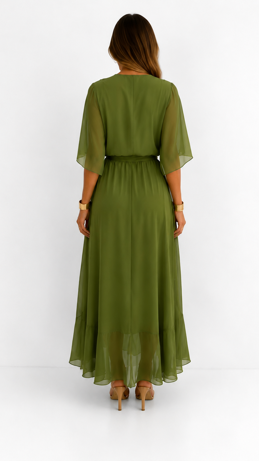 ROBE EN CHIFFON À ENVELOPPER POUR FEMMES