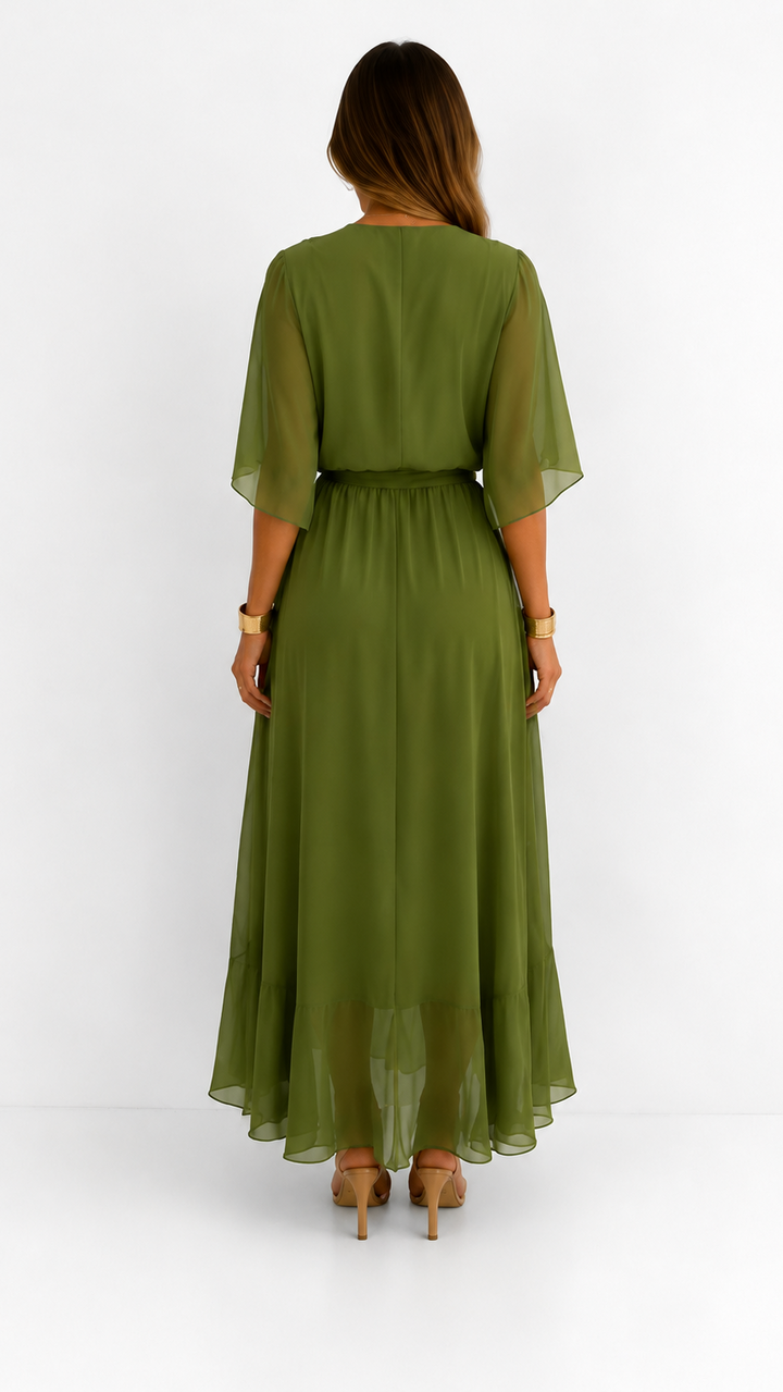 ROBE EN CHIFFON À ENVELOPPER POUR FEMMES