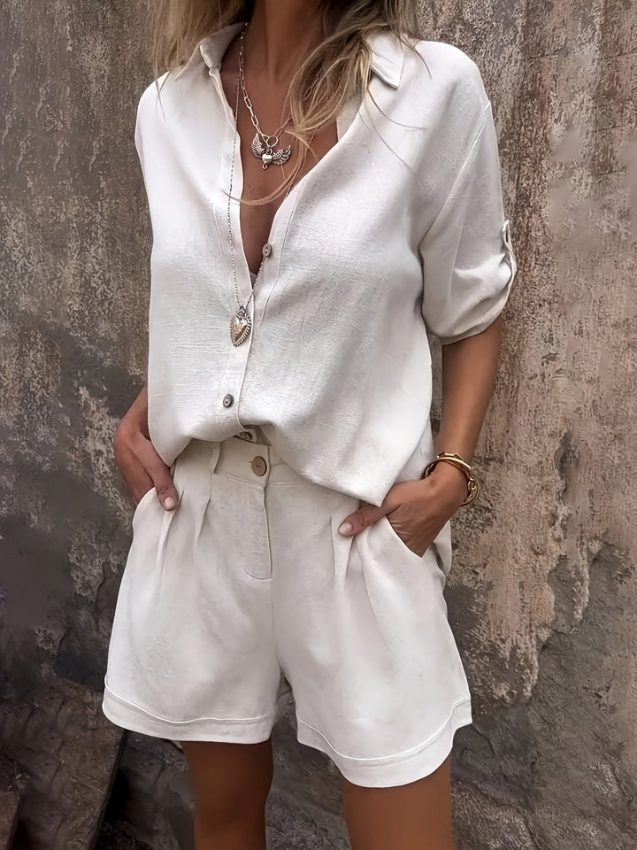 ENSEMBLE COURT EN LIN POUR FEMMES