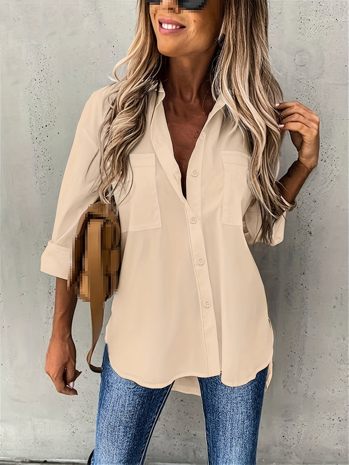 BLOUSE À MANCHES CHIC QUOTIDIENNE POUR FEMMES