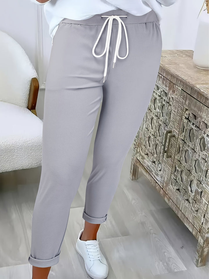 PANTALON SLIM À CORDON POUR FEMMES