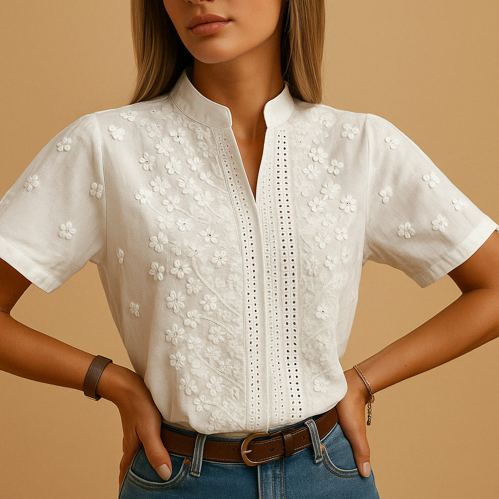 BLOUSE BRODÉE CHIC POUR FEMMES