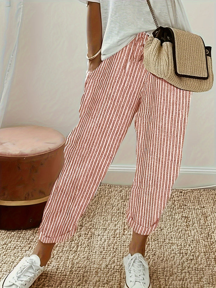 PANTALONS LARGES À RAYURES POUR FEMMES
