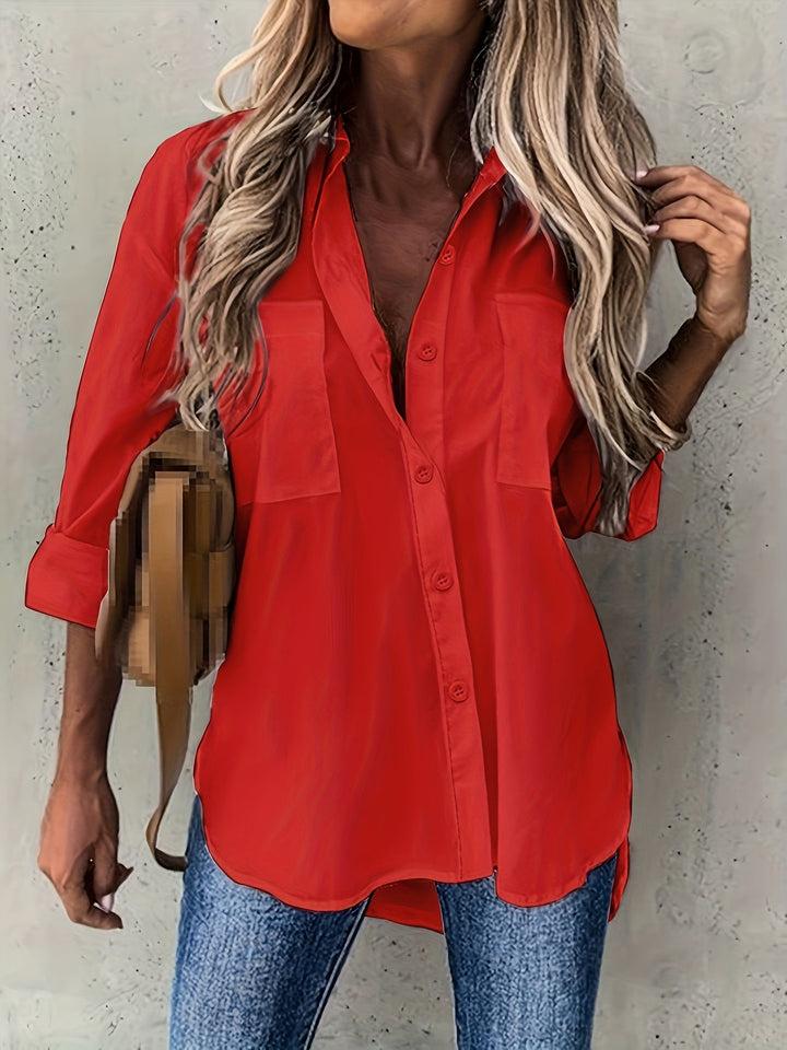 BLOUSE À MANCHES CHIC QUOTIDIENNE POUR FEMMES