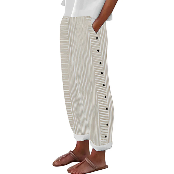 PANTALON FLUIDE RAYÉ POUR FEMMES