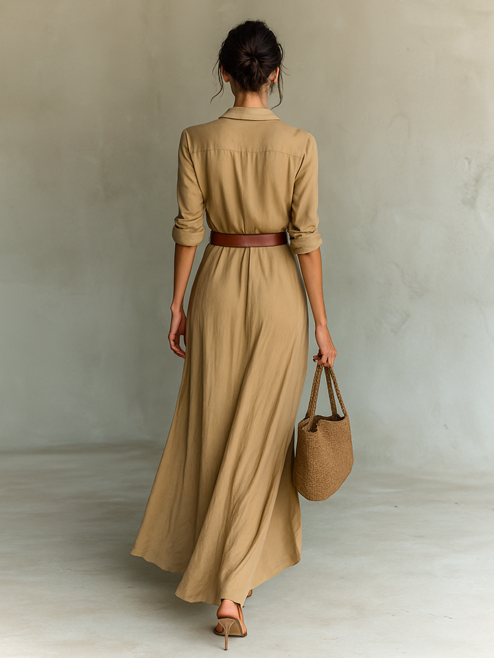 ROBE MAXI À CEINTURE POUR FEMMES