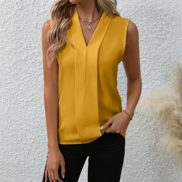 BLOUSE DÉCOLLETÉ EN V DÉTENDUE POUR FEMMES