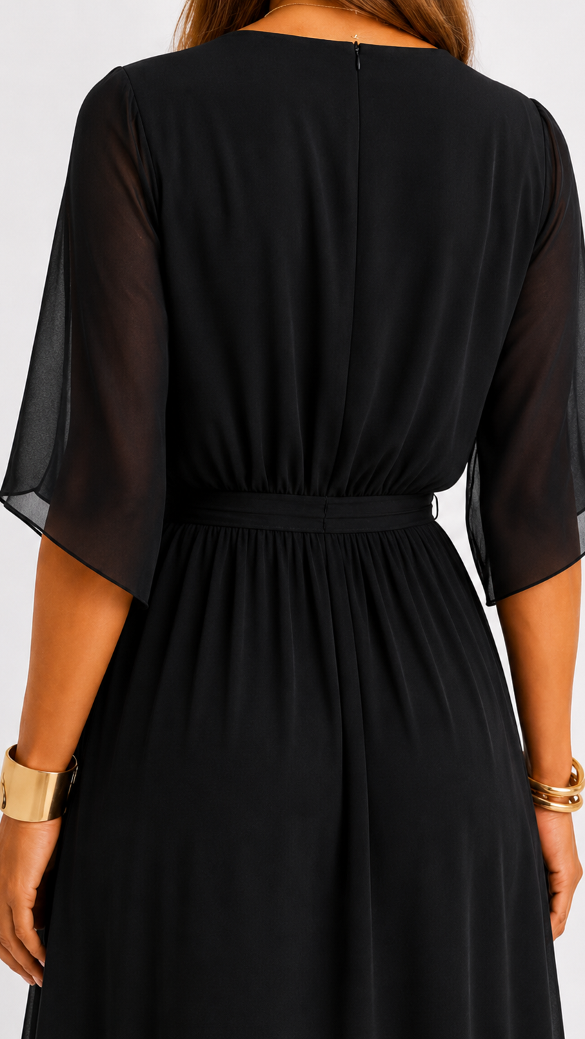 ROBE EN CHIFFON À ENVELOPPER POUR FEMMES