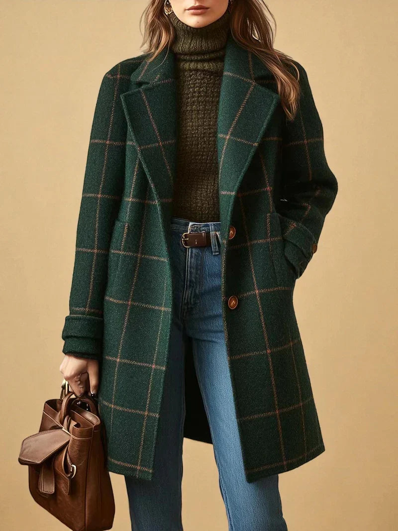 MANTEAU À CARREAUX POUR FEMMES