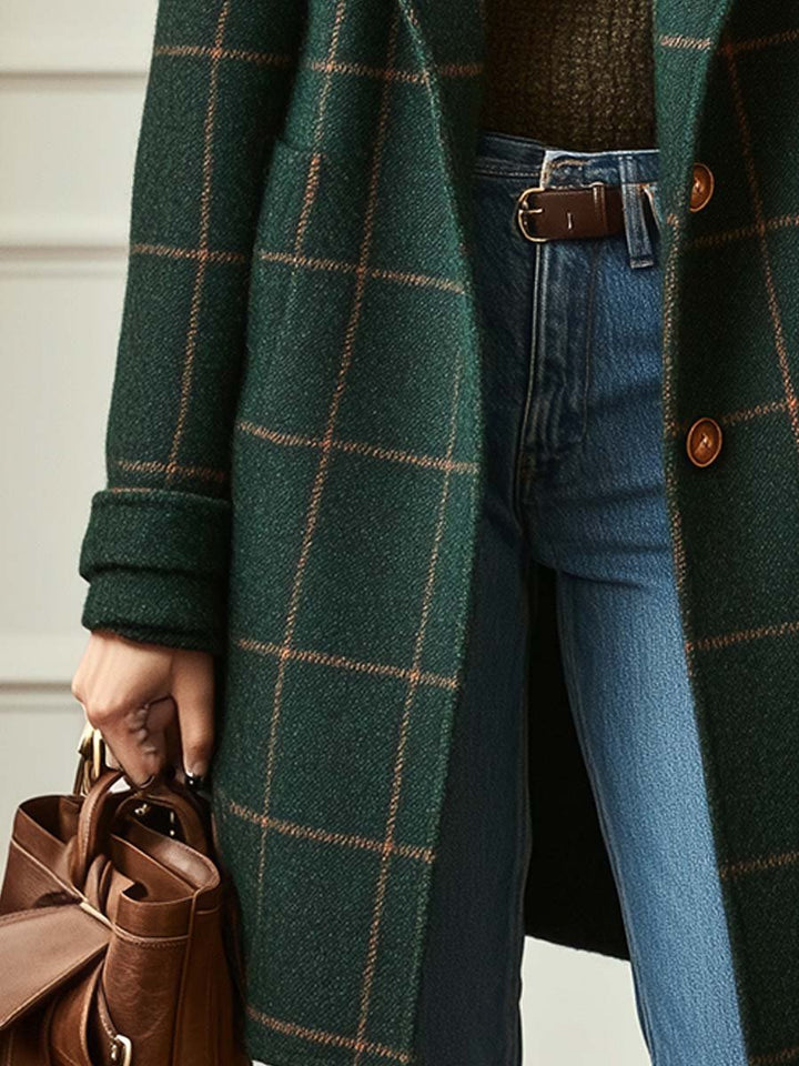 MANTEAU À CARREAUX POUR FEMMES