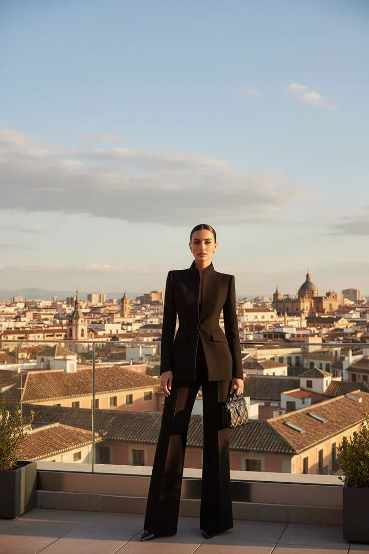 ENSEMBLE DE COSTUME FORMEL CHIC EN DEUX PIÈCES POUR FEMMES