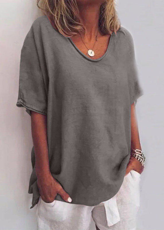 BLOUSE À COL ROND POUR FEMMES