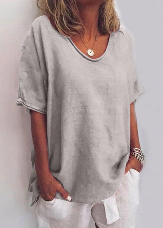 BLOUSE À COL ROND POUR FEMMES