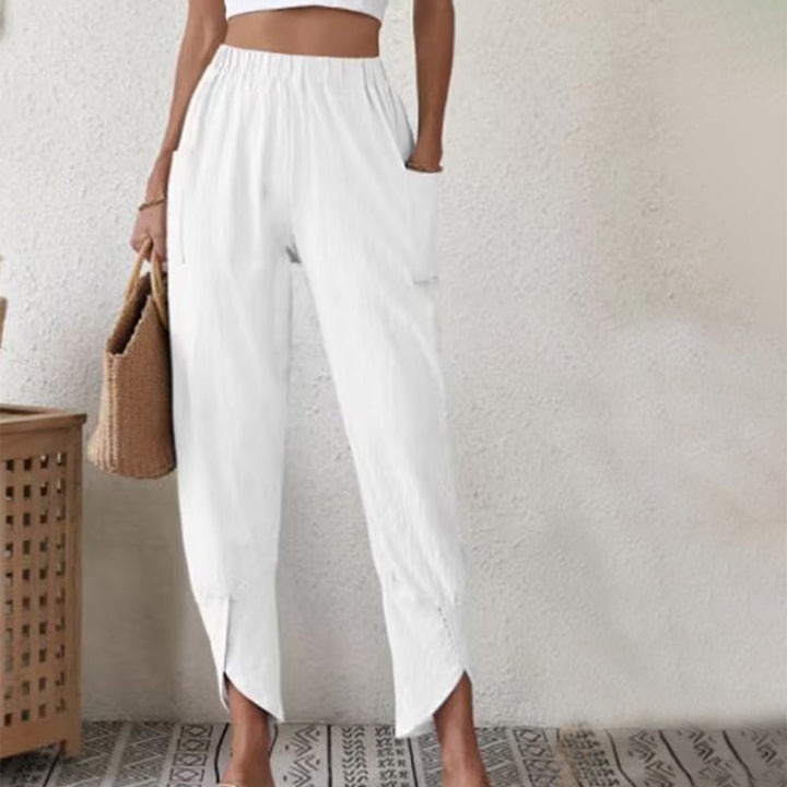 PANTALON DROIT EN LIN POUR FEMMES