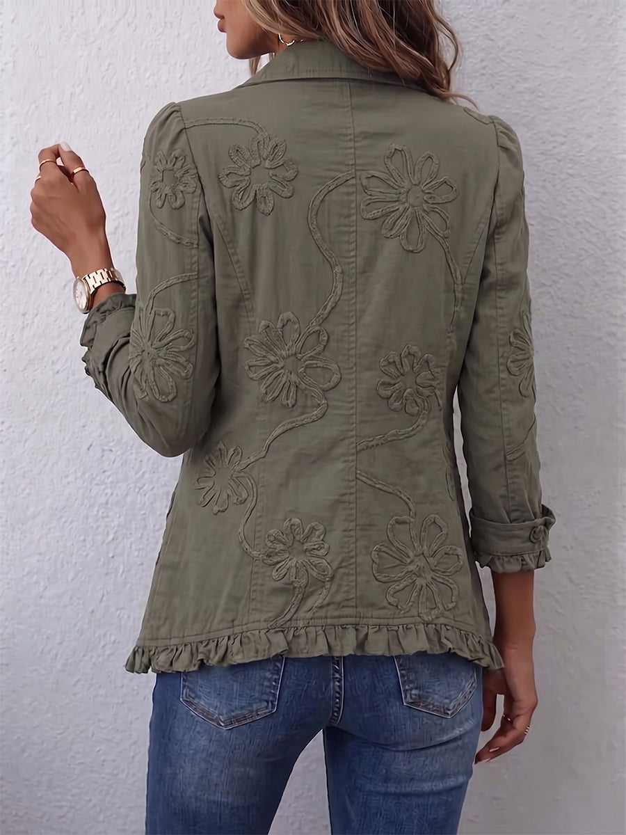 VESTE BRODÉE À VOLANTS POUR FEMMES