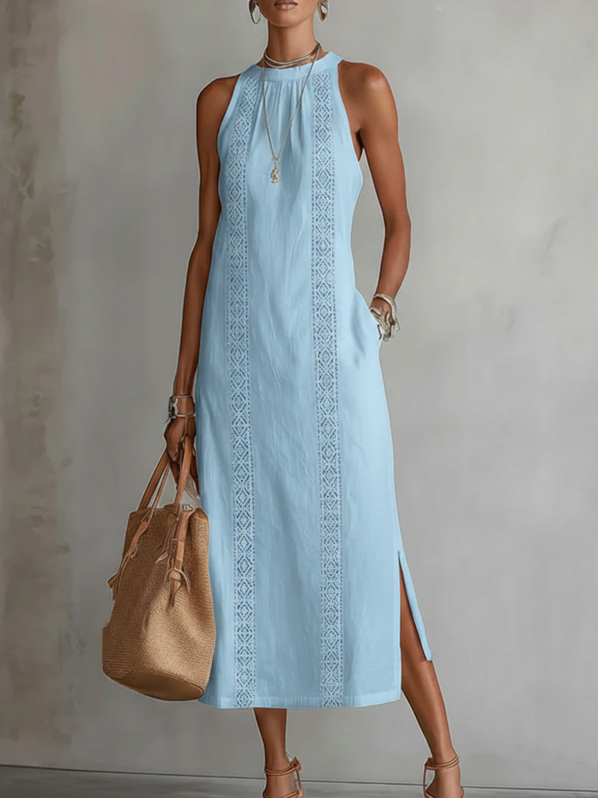 ROBE MIDI SANS MANCHES CHIC POUR FEMMES