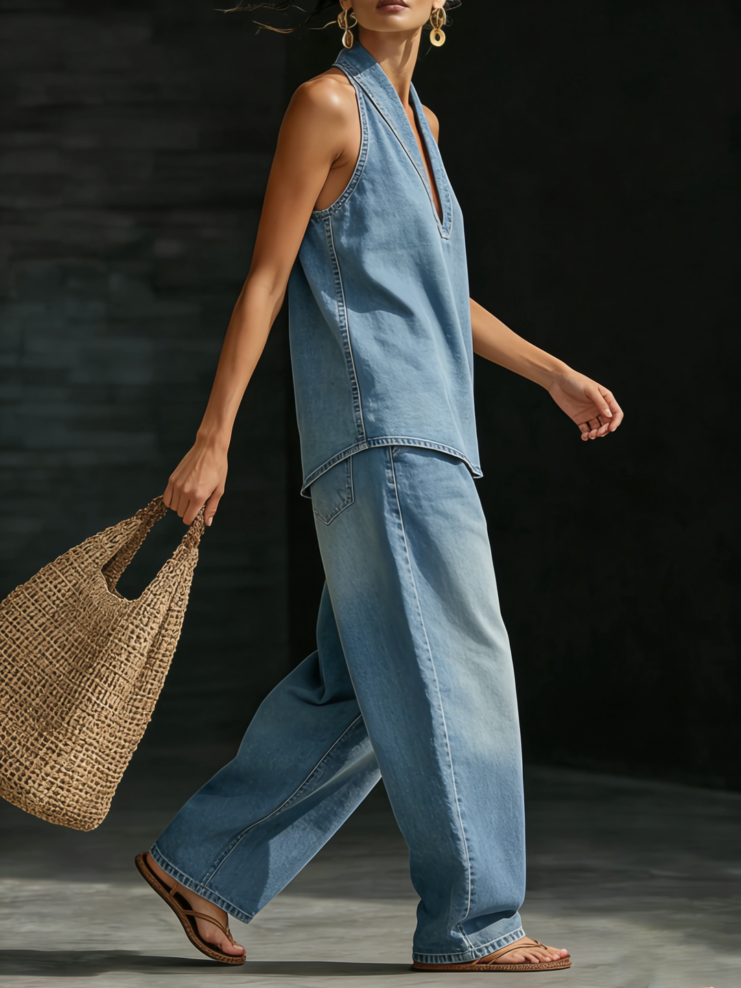 ENSEMBLE DE DENIM DEUX PIÈCES POUR FEMMES