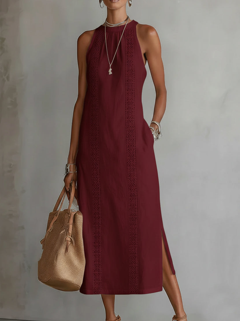 ROBE MIDI SANS MANCHES CHIC POUR FEMMES