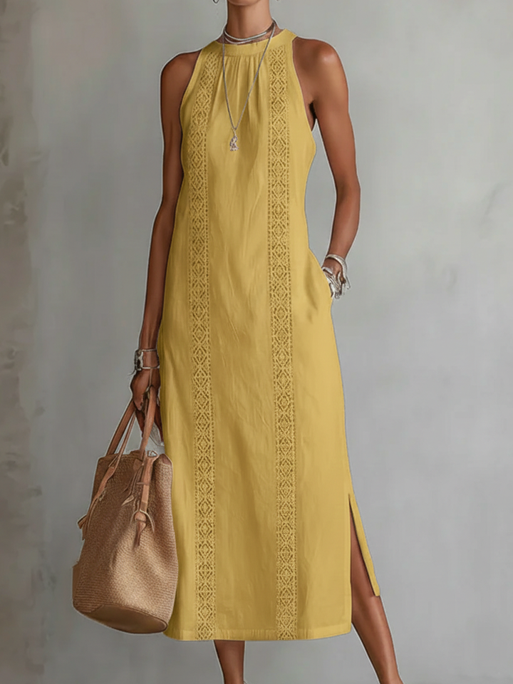 ROBE MIDI SANS MANCHES CHIC POUR FEMMES